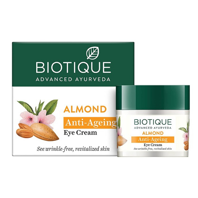 ครีมบำรุงรอบดวงตา/ Biotique Almond Anti Ageing Eye Cream, 15g/ อินเดียแท้พร้อมส่ง