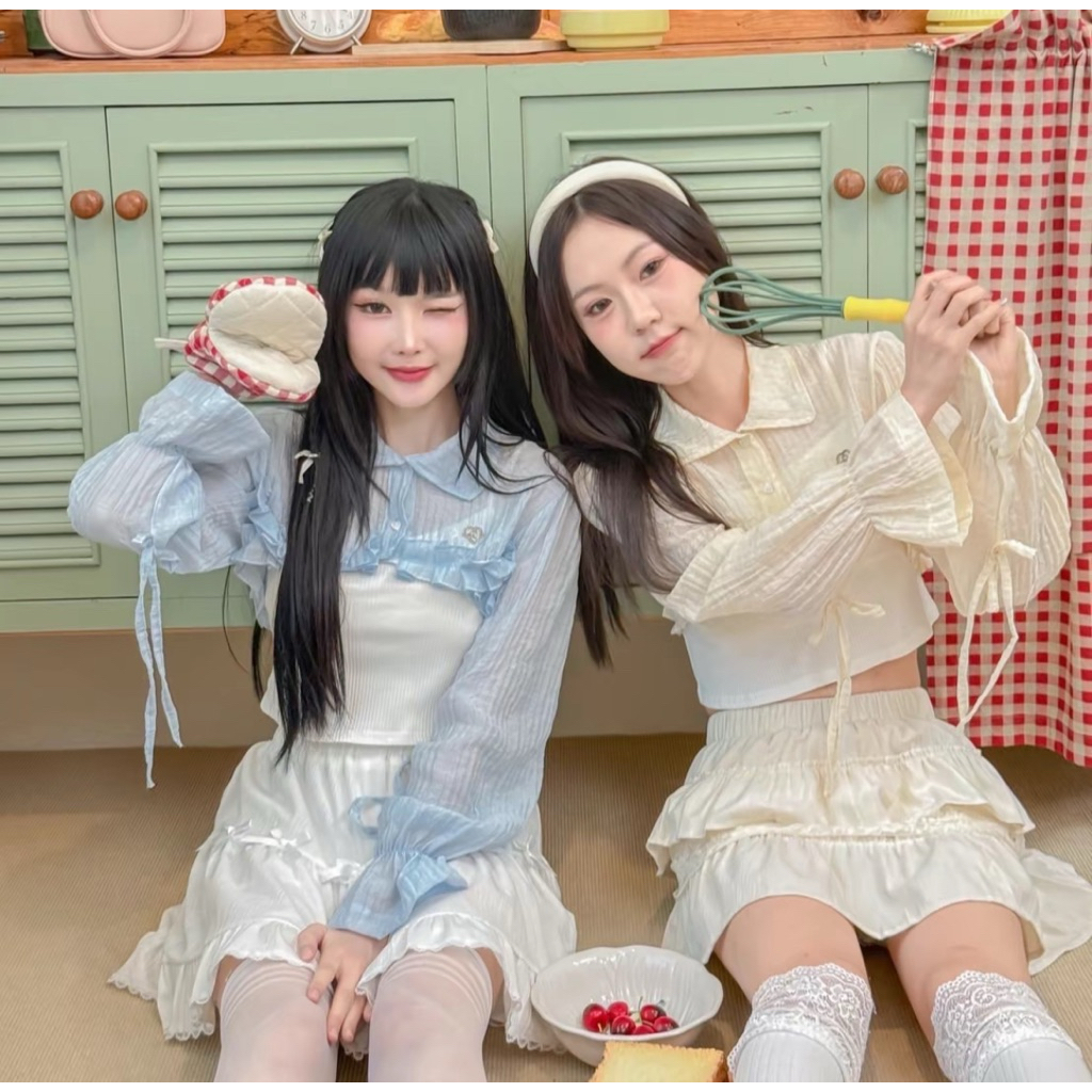 RIKA เสื้อคลุมโลลิต้าสีฟ้า