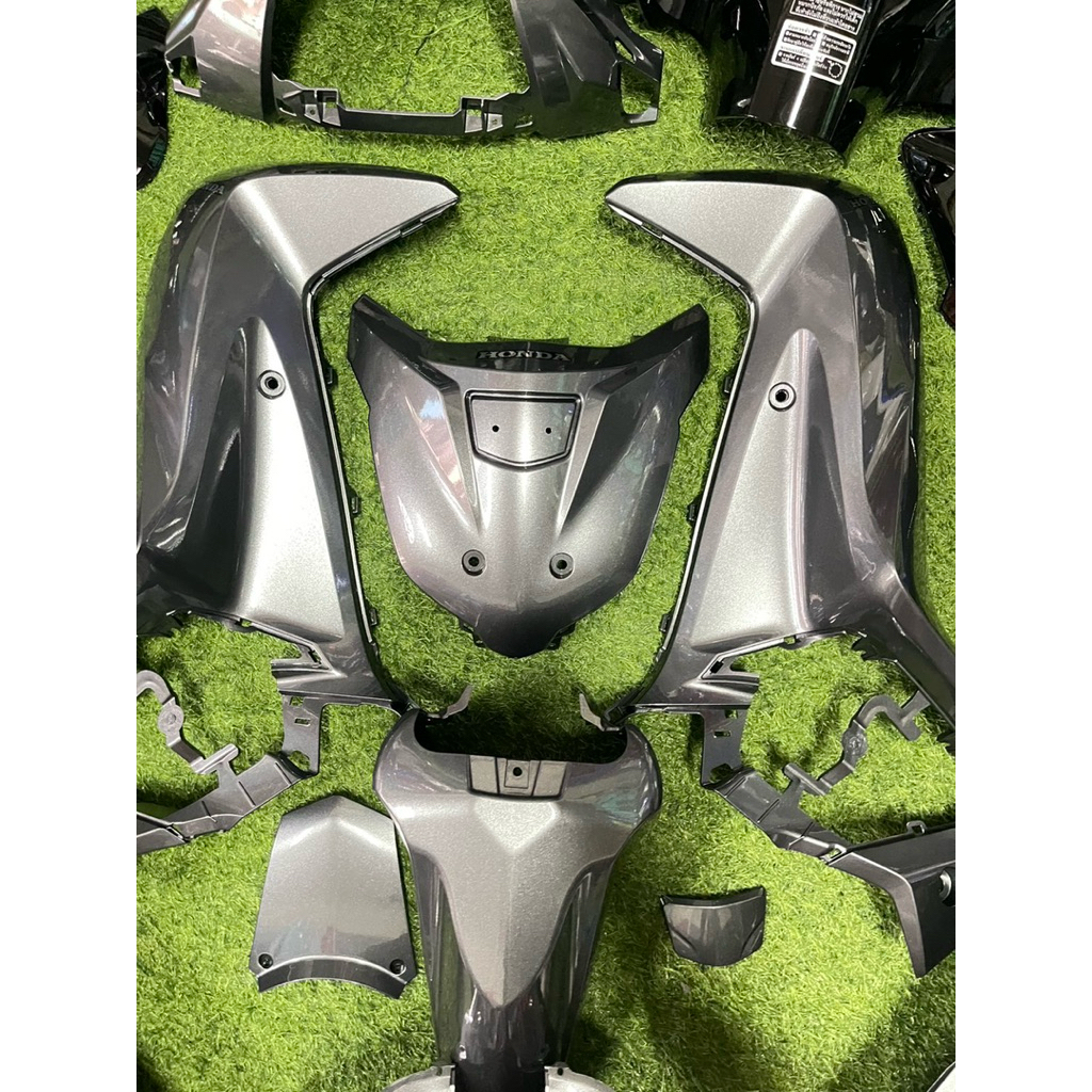 ชุดสีเวฟ125iปลาวาฬ LED ปี2023-2025 สีเทา/ดำ 1ชุดมี14ชิ้น - รูปที่ 2