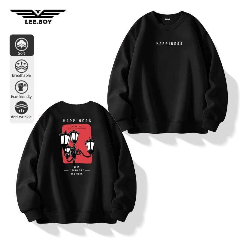Sweatshirts แฟชั่น ตัดเย็บดี ผ้าฝ้ายไซส์ใหญ่สำหรับผู้ชาย หลวมและสะดวกสบาย แขนยาว 2025สินค้าใหม่! (ส่งเร็ว จัดส่งจากไทย)