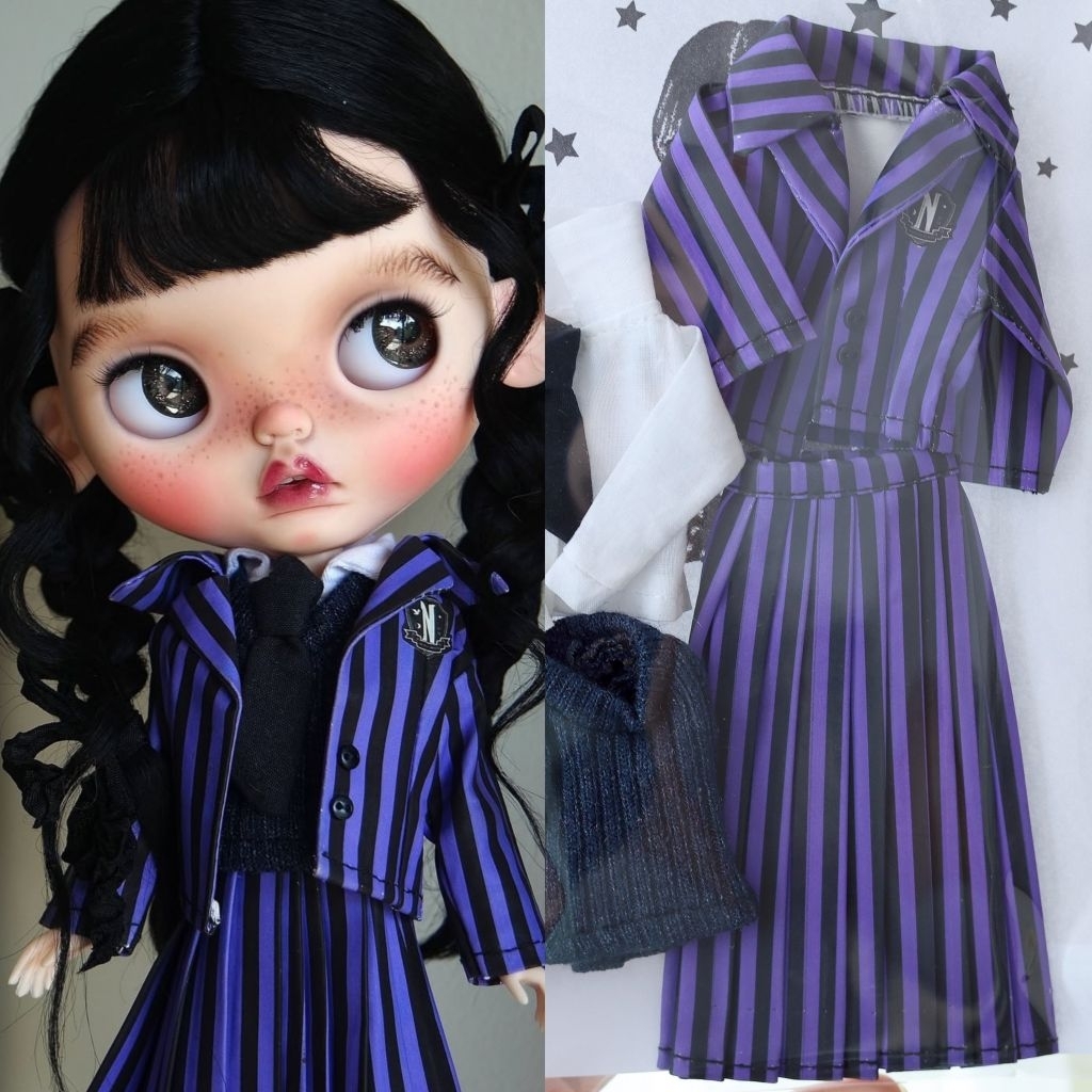💜 ชุดนักเรียนน้องวันพุธ Neo blythe, ob22,ob24 #handmade