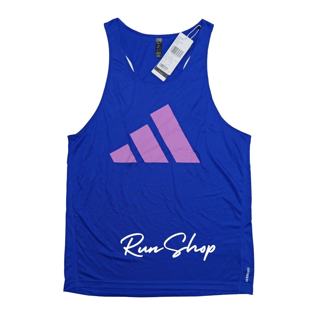 เสื้อกล้ามวิ่งผู้ชาย สีน้ำเงิน Adidas Run it
