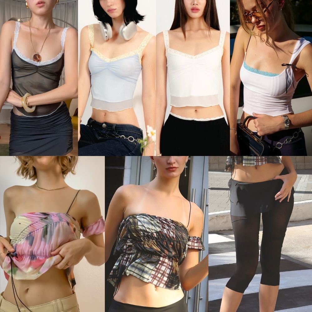 Try_yorata | Blursday Michelin top, Mini lettuce top, Blue lace, Legging Skants เสื้อกล้าม เสื้อครอป