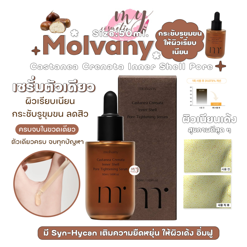 (🌼แท้ / พร้อมส่ง🌼) Molvany Castanea Crenata Inner Shell Pore Tightening Serum 50 ml