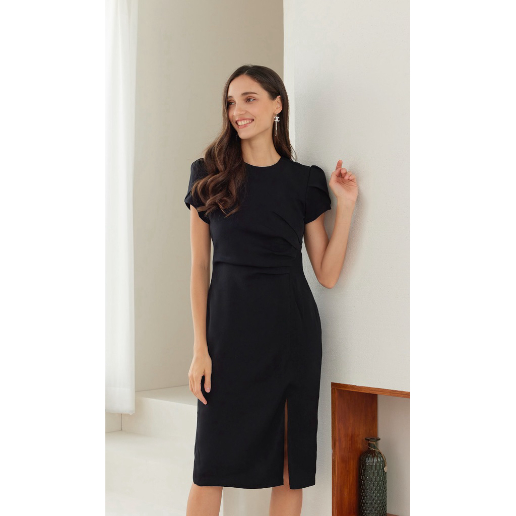 kade.bkk | เดรสลำลอง รุ่น Tulip Dress เดรสสั้น จีบด้านข้าง (KAD19)