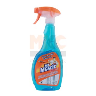 MR.MUSCLE น้ำยาเช็ดกระจกแบบหัวฉีด สีฟ้า 520ML