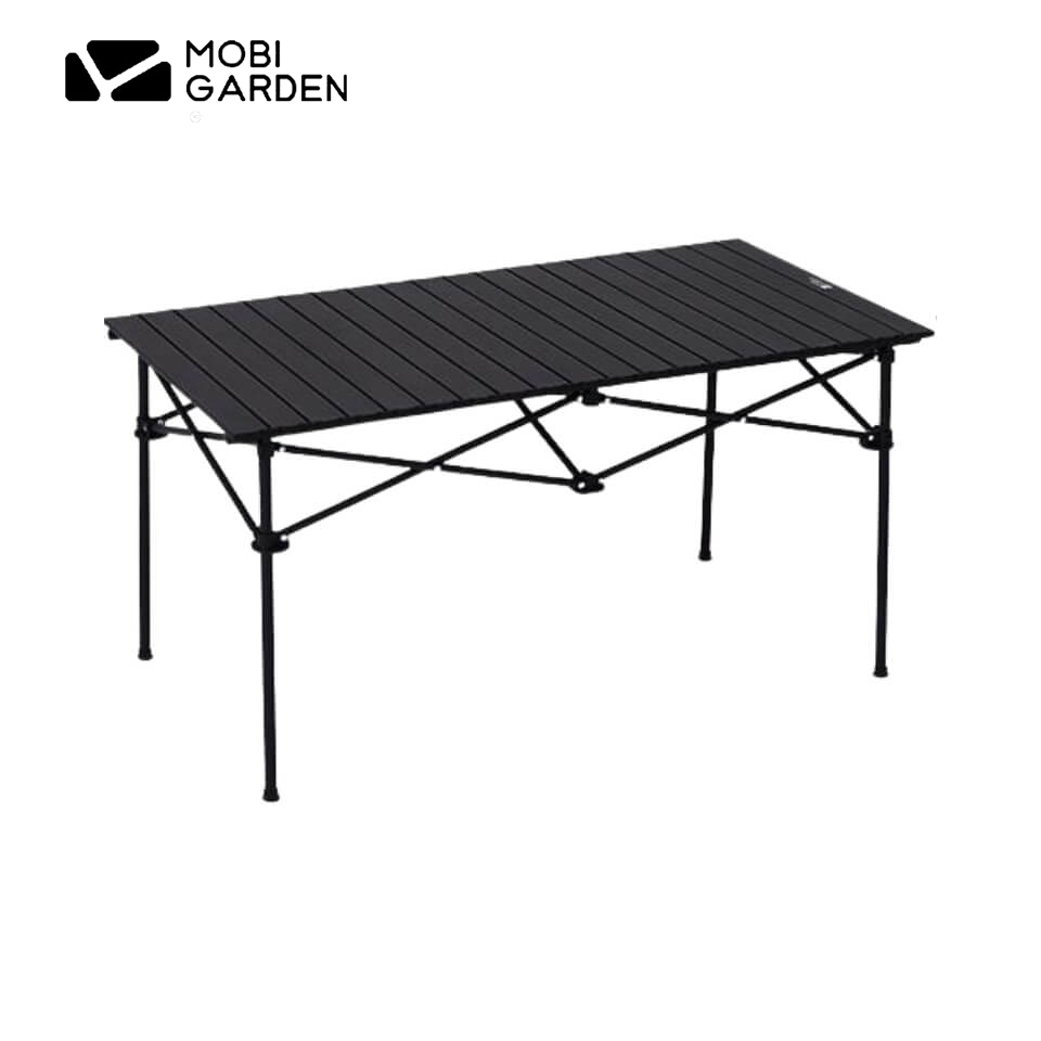 MOBI GARDEN โต๊ะโรลไข่เหล็กกล้าคาร์บอน โต๊ะแคมป์ปิ้ง สี Black