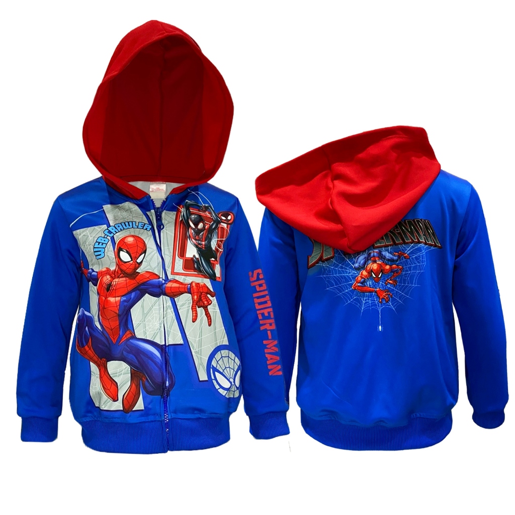 Marvel เสื้อแจ็คเก็ต ลาย Spider Man ผ้าโพลีเอสเตอร์ สำหรับเด็ก 4-10 ปี Jacket เสี้อกันหนาว เสี้อกันหนาว