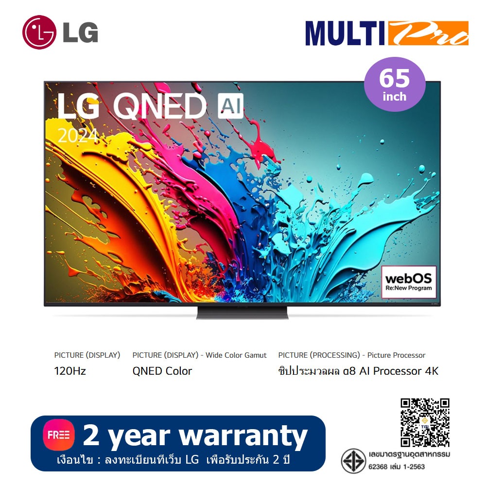 LG QNED LED 4K Smart TV รุ่น 65QNED86TSA ขนาด 65 นิ้ว ( 2024 )