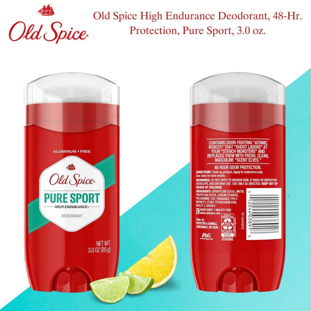 นำเข้า [มีขายส่ง] Old Spice High Endurance Pure Sport Scent Deodorant for Men,3.0 oz.