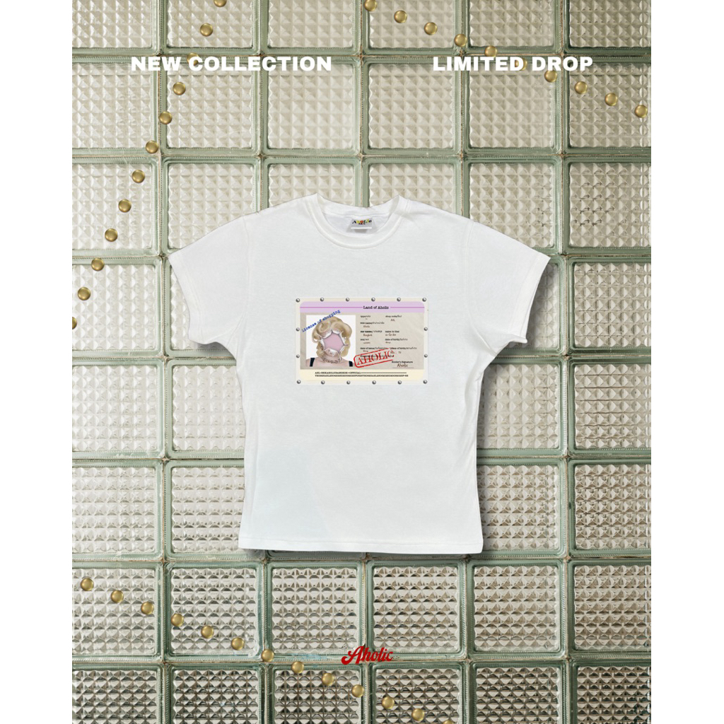 AHOLICBKK | เสื้อทรง BABY TEE - AHOLIC ID CARD limited drop.