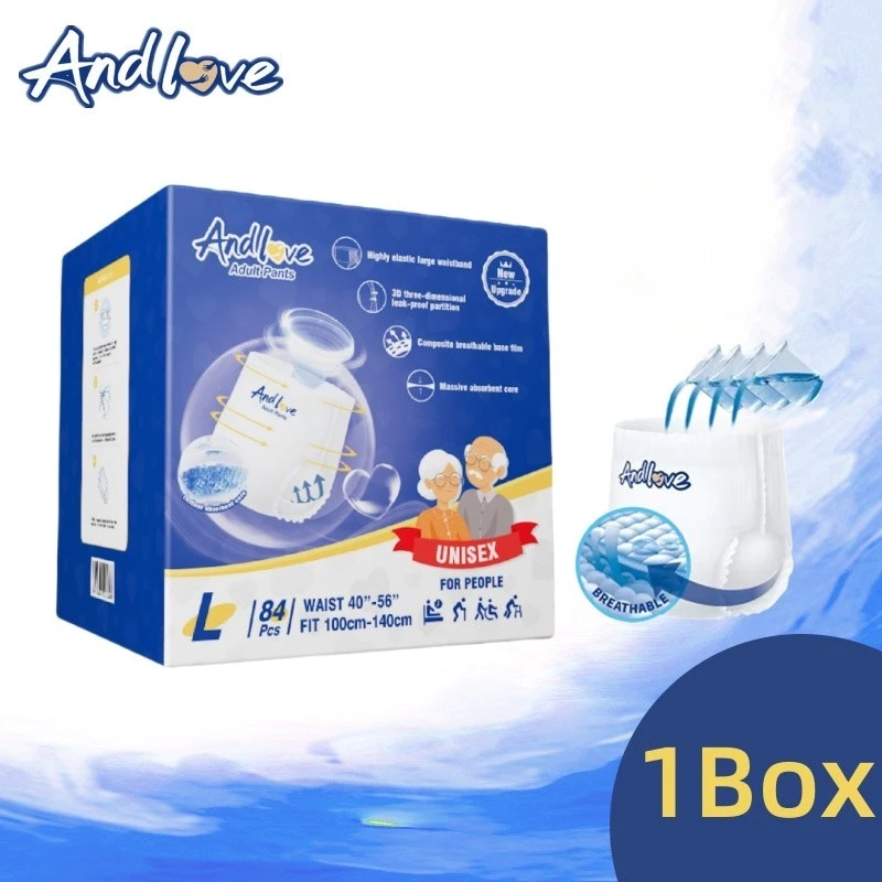 【กล่อง!!】เพิ่มเติม ผ้าอ้อมผู้ใหญ่ Andlove ใช้ได้ทั้งชายหญิง ปลี่ยนง่าย M96/L84/XL72/XXL60 ผ้าอ้อมผู้ใหญ