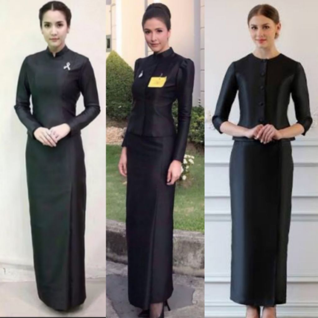 ชุดไทยจิตรลดา ชุดไทยบรมพิมาน ชุดไทยเรือนต้น ชุดไว้อาลัย ผ้าฝ้ายทอ