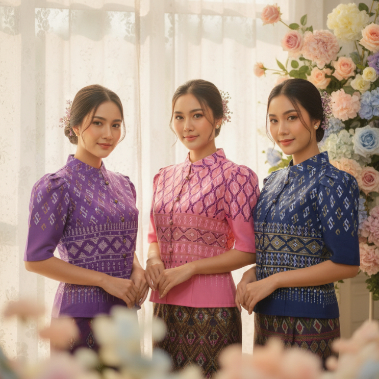 SALE!! เสื้อพื้นเมือง คอจีน ผ้าฝ้ายหมักโคลน เสื้อทำงาน ลายขอ ลายไทย