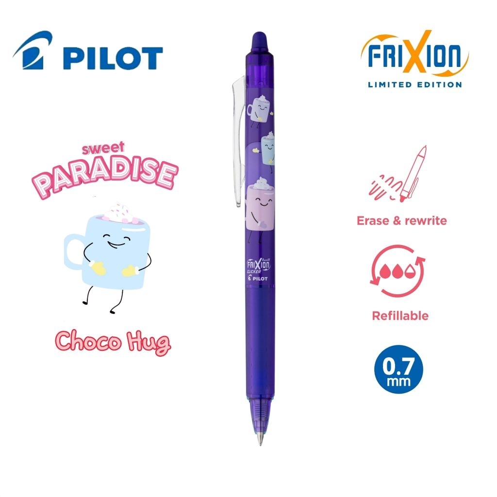 Pilot ปากกาเจลลบได้ FriXion Ball Clicker Sweet Paradise ขนาด 0.7 มม. หมึกน้ำเงิน รุ่นลิมิเต็ด 