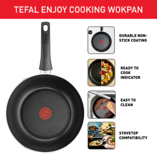 [สินค้าใหม่] Tefal กระทะก้นลึก Enjoy Cooking ขนาด 28 ซม. รุ่น G1881924 สีม่วงสโมคกี้