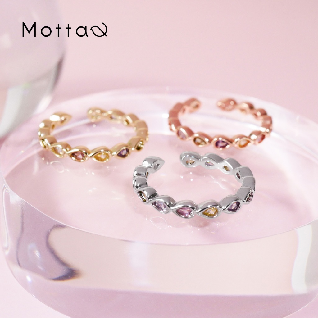 Motta Ring แหวนชุบทองคำขาว ประดับเพรชหลากสี