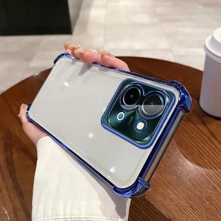 เคสกันมุม สำหรับ OPPO Reno16 16F 16Pro Reno15 15F 15Pro max Reno14 14F 13 13F Find X9 X9Pro กระกันแทก ขอบสี หรูหรา E1