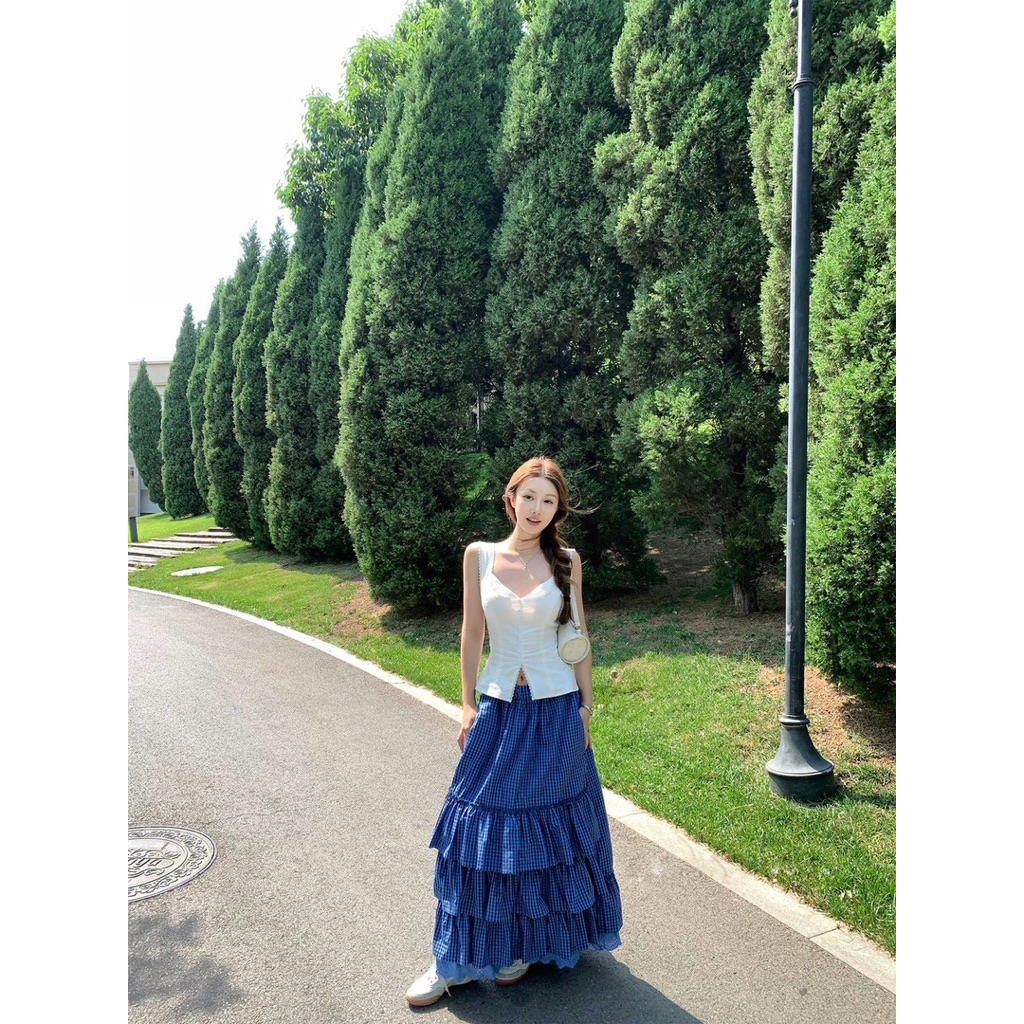 BY IRA Joy Top เสื้อกั๊กสายเดี่ยวกระดุมหน้า ผูกโบว์หลัง  แต่งลูกไม้ งานน่ารัก - รูปที่ 3