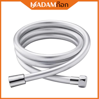 🔥ถูกที่สุด🔥 มาดามก๊อก สายฝักบัวอาบน้ำ สายPVC สีเงา น๊อตทองเหลืองเเท้ MA-I-212SV