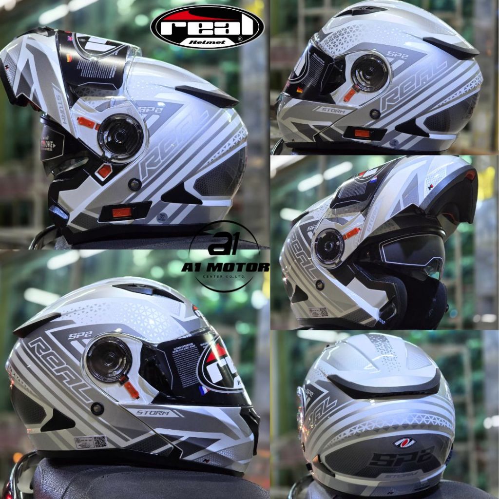 หมวกกันน็อคยกคาง Storm จาก Real Helmets ถอดซักได้ รองรับการติดตั้ง Bluetooth มาตรฐาน มอก.และ ECE