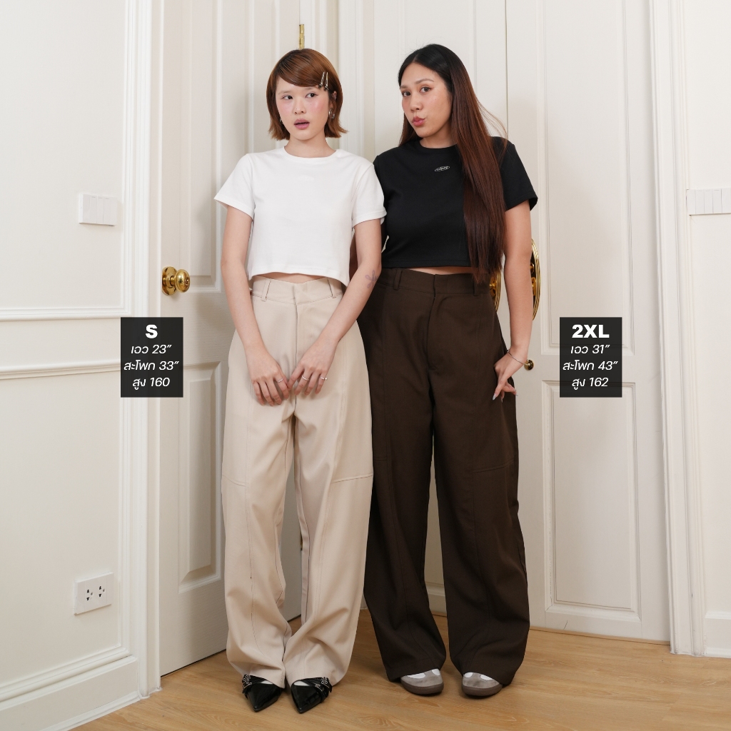 Mozi_SP087 – กางเกงทรงบอลลูน Barrel Pants ขาโค้งมน พรางต้นขา ใส่สบาย หุ่นดูเพรียวทุกมุม | SudPung - รูปที่ 4