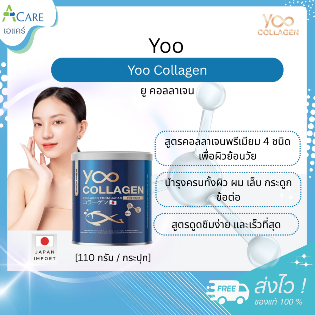 Yoo Collagen ยู คอลลาเจน [110 กรัม] [1 กระปุก]