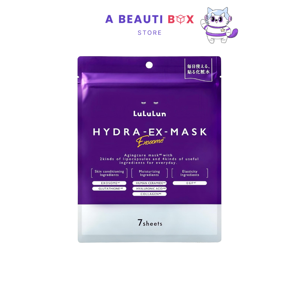LuLuLun Hydra-Ex-Mask Exosome (1 ซองมี 7 แผ่น) มาส์กผิวฟู เด้ง อิ่มน้ำ