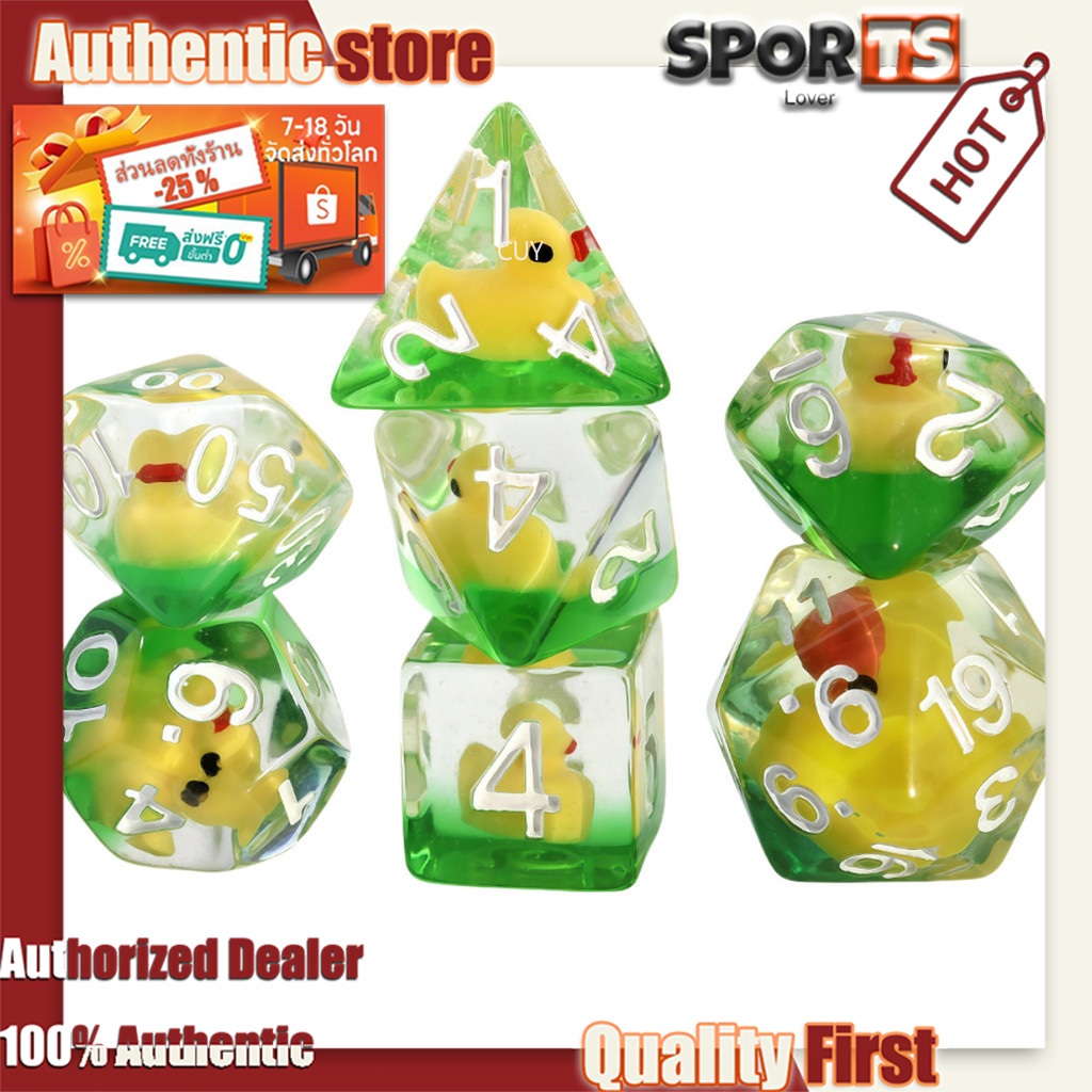 New 7 -piece acrylic dice game, duck -filled bar full -data toys D8 d10 d2 d20, dice dice for trpg a