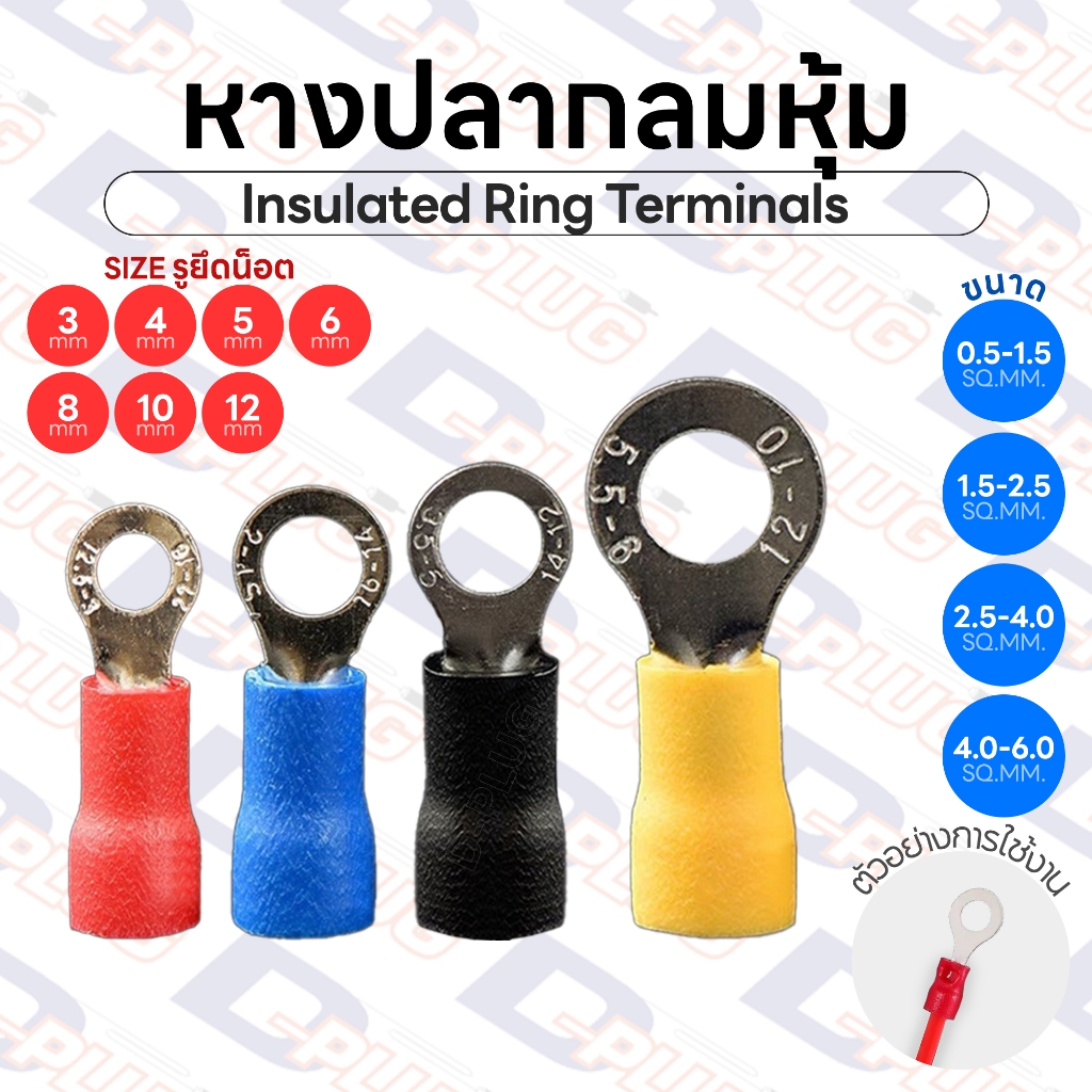 หางปลากลมหุ้ม Insulated Ring Terminals หางปลากลม | รหัส RV