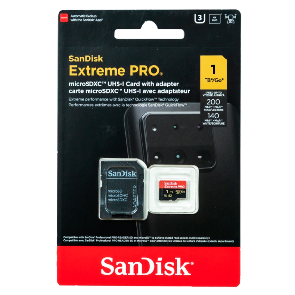 SanDisk 1TB Extreme PRO Micro SDXC  R200/W140 (2025)