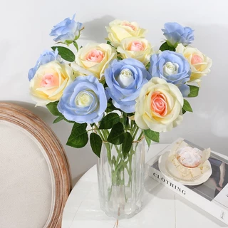 Flower ช่อดอกไม้กุหลาบปลอม ของขวัญวันเกิดหรูหรา ของตกแต่งโต๊ะทำงาน ตกแต่งบ้านสไตล์มินิมอล