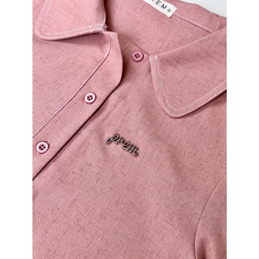 🥛 เดรสมิลล์กี้ เดรสทรงเอ กระเป๋าหน้า แต่งกระดุม ผ้าลินนินคอตตอน #517 🥛 - รูปที่ 4