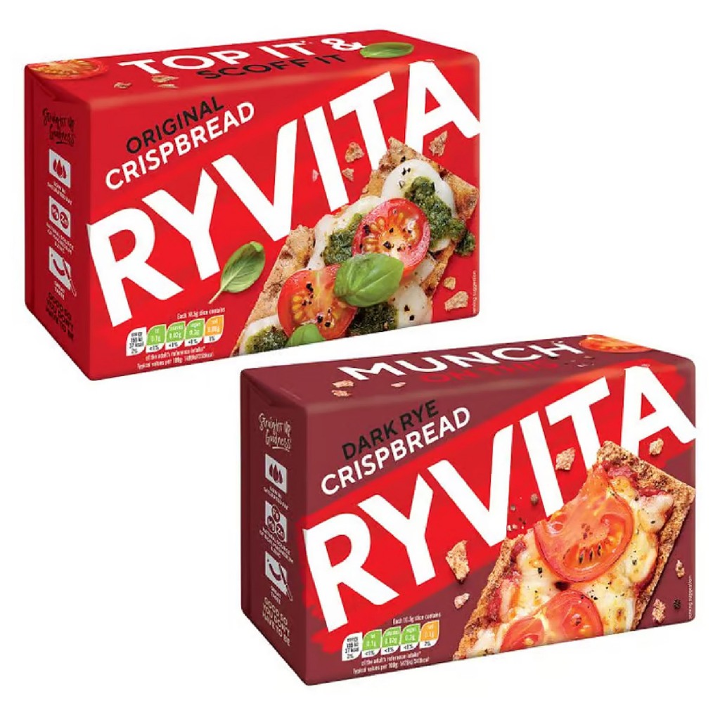Ryvita Original/Dark Rye Crispbread 250g ขนมปังกรอบข้าวไรย์ ไรไวต้า ออริจินอล ดาร์กไรย์ ขนมคลีน ขายด