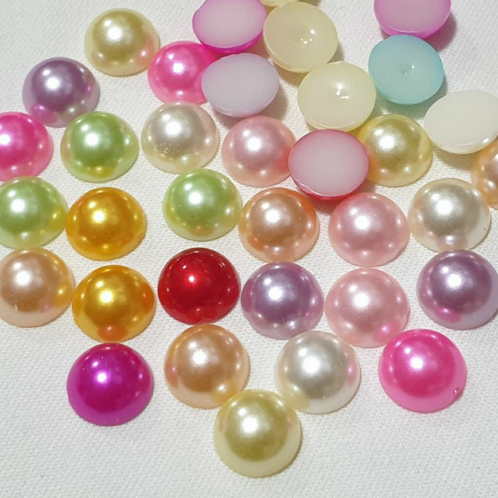 มุกซีก 12 มิล มุก (50 - 100 ชิ้น) มุกครึ่งซีก Diy ตกแต่ง งานฝีมือ