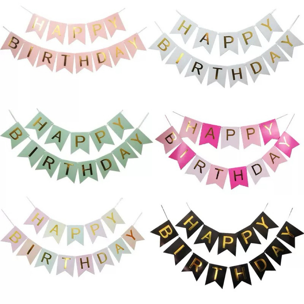 ป้ายวันเกิด ป้าย happy birthday มีหลายสี