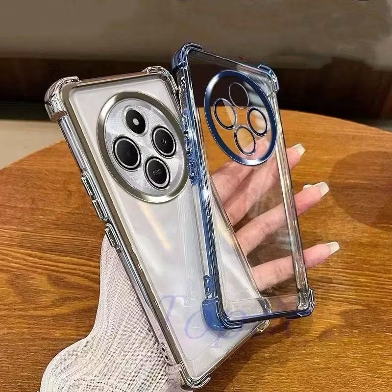 ส่งด่วน เคสใสขอบสี สำหรับ Redmi 14C A3 Note15 15Pro 15Pro+ และ POCO M8 M8Pro C75 กระกันแทก4มุม ขอบสี หรูหรา E1