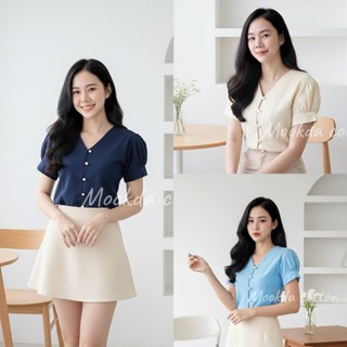 🍟🍟เสื้อผ้าฝ้ายคอวี เเขนตุ๊กตา🍟🍟