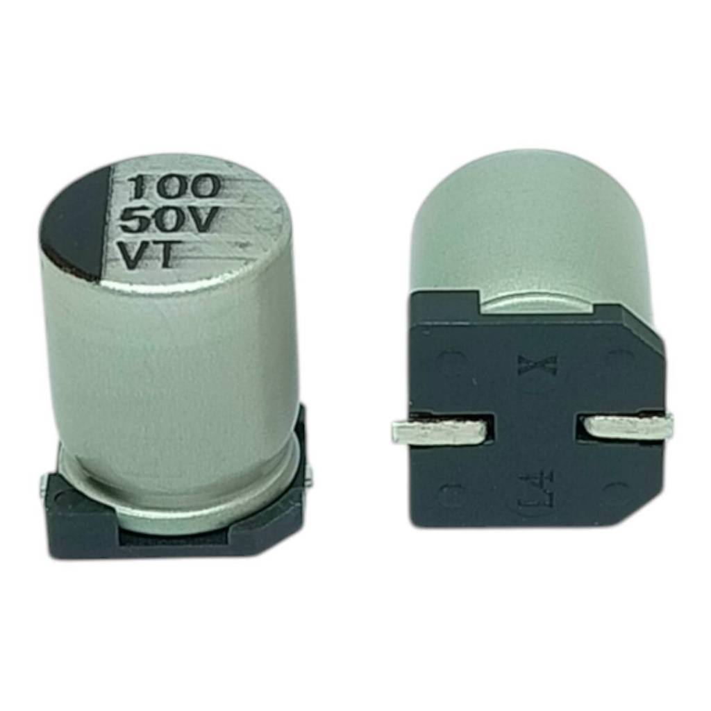 2pcs 100UF 50V SMD อิเล็กโตรไลท์ คาปาซิเตอร์ ตัวเก็บประจุ SMD