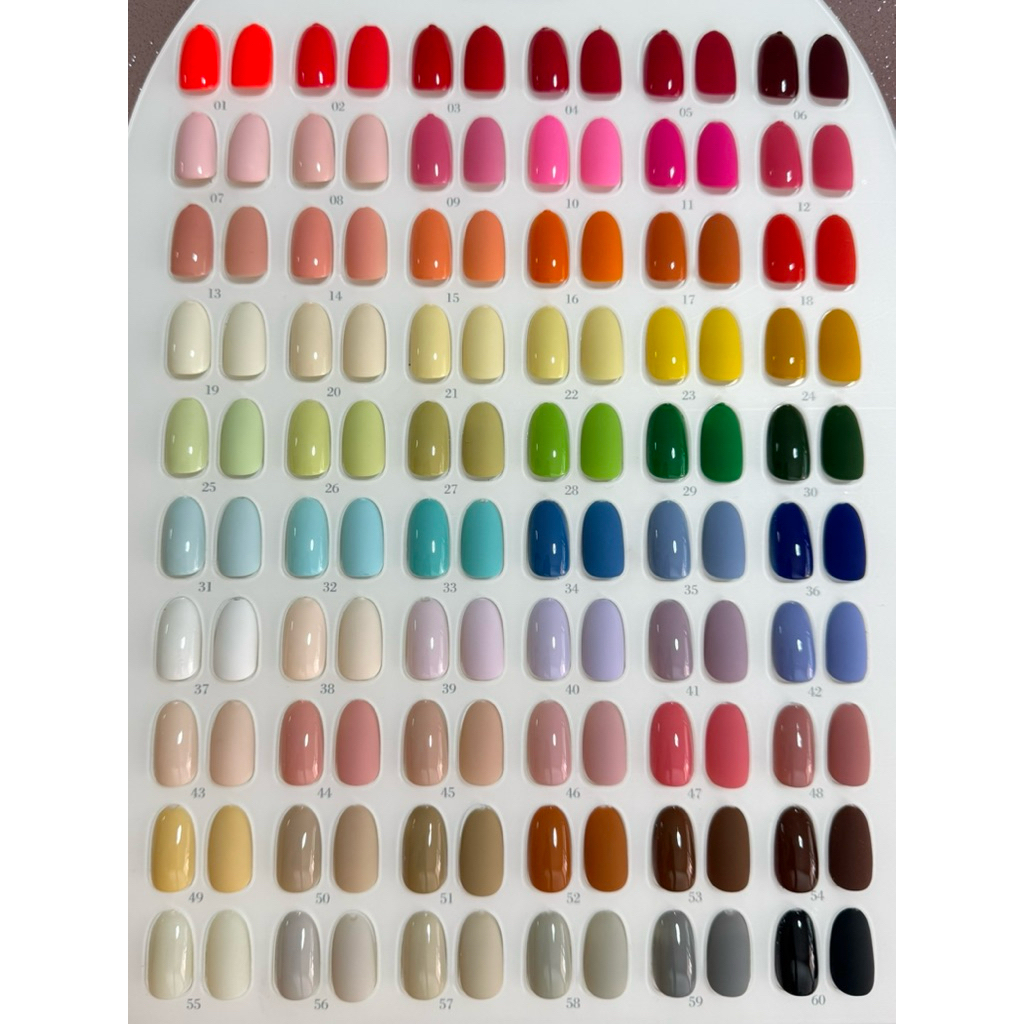 งานสั่งทำเล็บมือปลอมเจลและเล็บเท้าปลอมเจลสีพื้น 69บาท เลือกไซส์ , ทรงเล็บ และระบุรหัสสีลงช่องหมายเหตุ  1-2 วันจัดส่ง