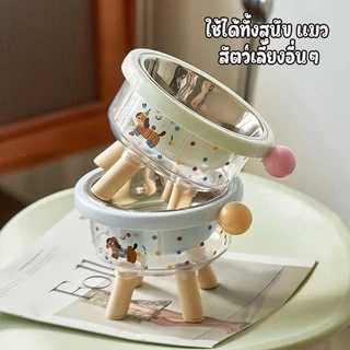 ชามอาหารสัตว์เลี้ยง ชามหมา ชามแมว ดีไซน์ใหม่ เพิ่มเป็น3ชั้น สวย น่ารัก ใช้งานได้นาน ทนความร้อน