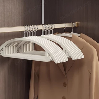 50 ชิ้น ไม้แขวนเสื้อกำมะหยี่ ไม้แขวนเสื้อกันลื่น ไม่ทิ้งรอย 45cm ไม้แขวนเสื้อทรงโค้ง