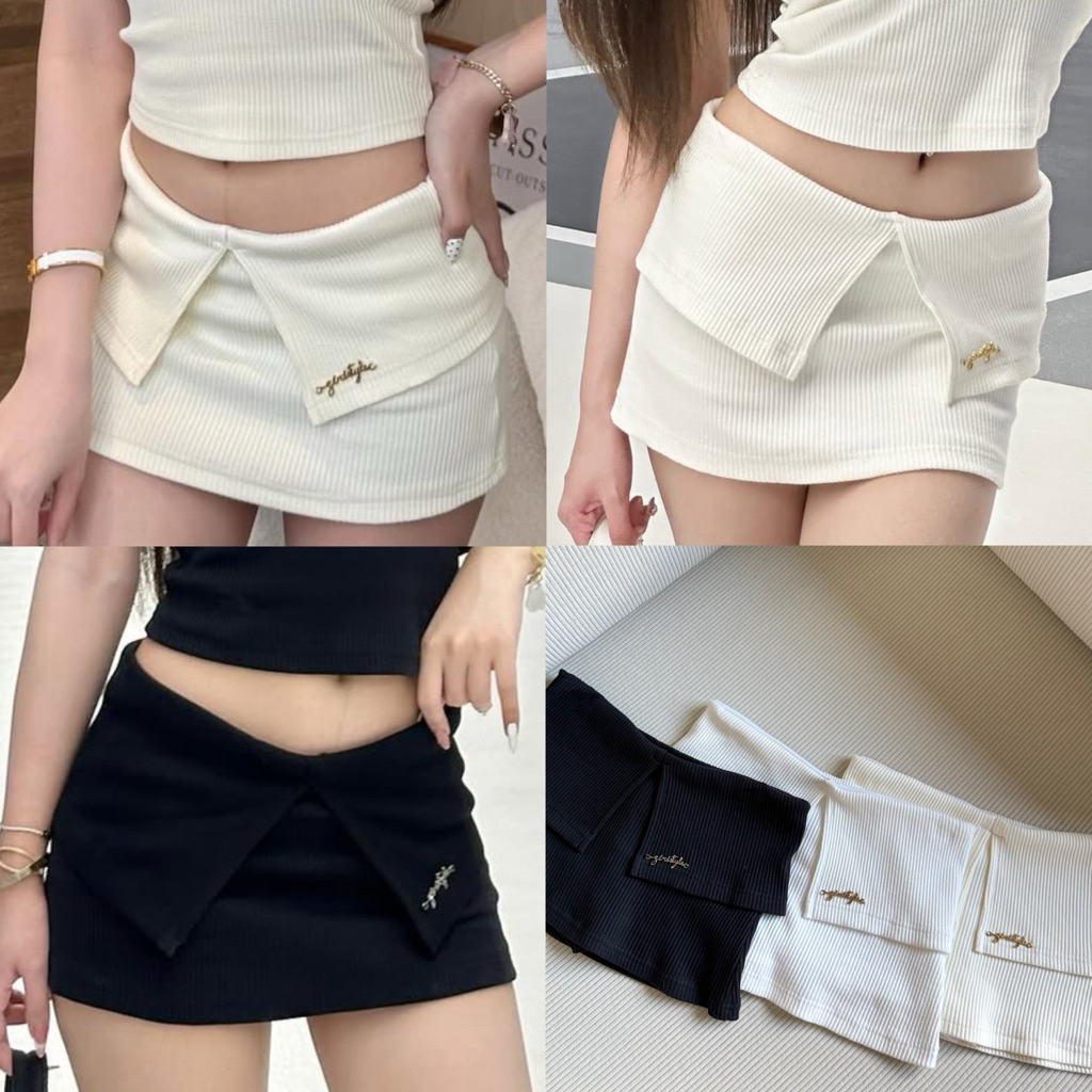 Glam Skirts🔗 (SR22) กระโปรงสั้นทรงเอเอวต่ำ siristylebkk