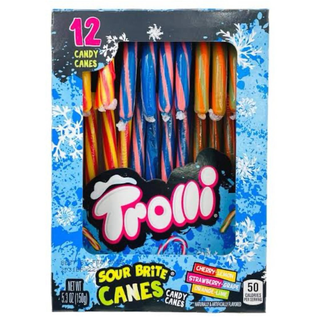 Ferrara Nerds Candy Canes/Trolli Sour Brite Candy Canes/Brach's Cherry Rainbow/Wintergreen Candycane