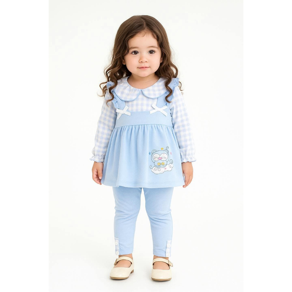 ต.1 ใหม่ล่าสุด Bno ชุดเซ็ทเสื้อกางเกงเด็กหญิง 1-5 ขวบ