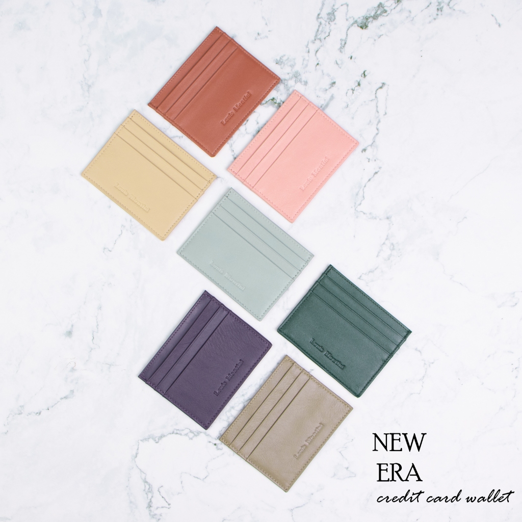 [ส่งด่วนฟรี] Louis Montini Cowhide Credit Card Holder กระเป๋าเก็บบัตร หนังวัวแท้ กระเป๋าใส่บัตรเครดิต WK06