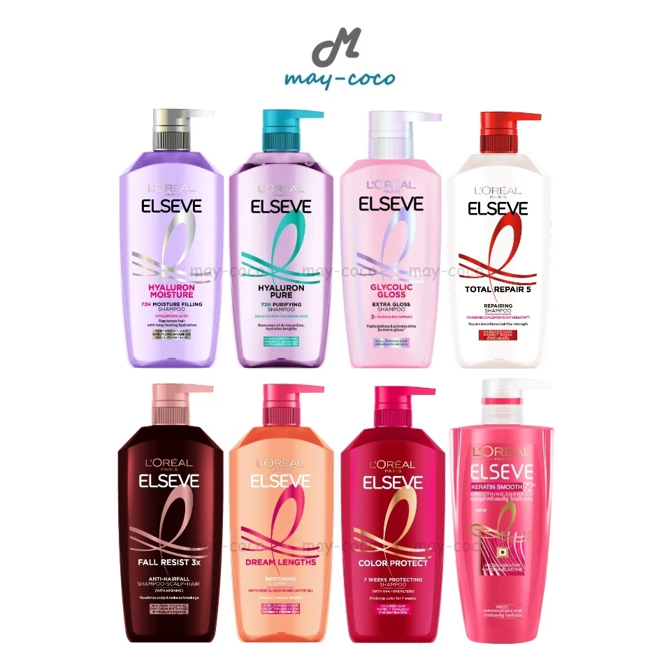 ถูก/แท้/มีไลฟ์ แชมพู ครีมนวดผม Loreal L'Oréal Paris Elseve Total Repair 5 Hyaluron Fall Resist Keratin Smooth ลอรีอัล