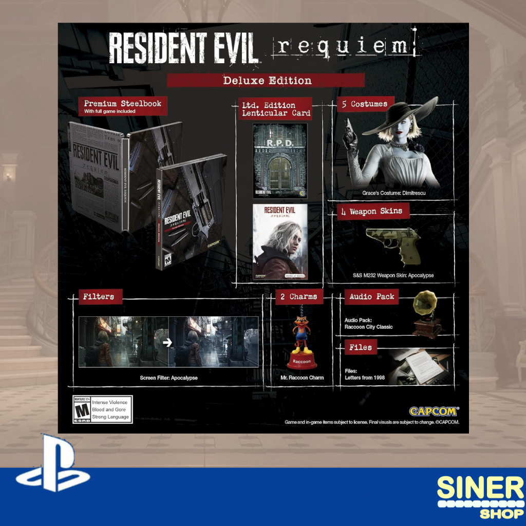(PreOrder) 🎮 [PS5] : Resident Evil Requiem Deluxe Edition + SteelBook (R1) (US) <วางจำหน่าย 27.2.2026>