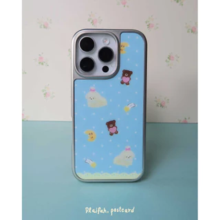 Phone Case sliver with Megnetic 🧸🌛🛌เคสขอบเงิน กันกระแทก มีแม่เหล็กในตัว ขอบนูนกันเลน์กล้อง l plaifah.postcard