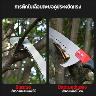 เลื่อยกิ่งไม้สูง เลื่อยโค้งตัดกิ่งไม้ เลื่อยกิ่งสูง ปลายโค้ง แข็งแรง ทน กระชับมือ ปรับได้อย่างอิสระ